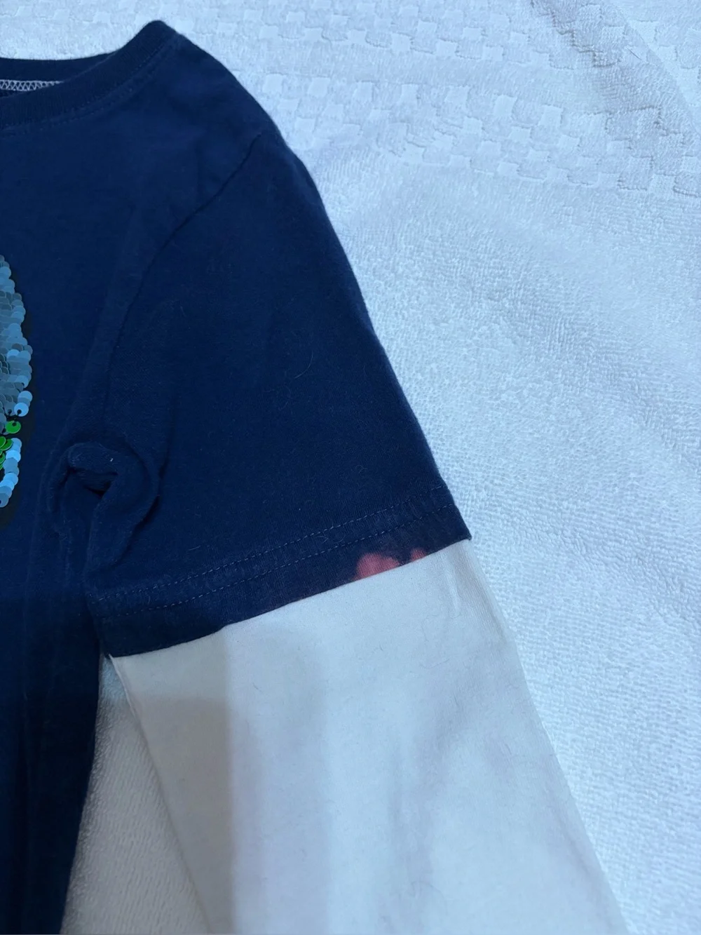 Carter's Navy Long-Sleeve Dino Sequin Layered Look Tee(4)